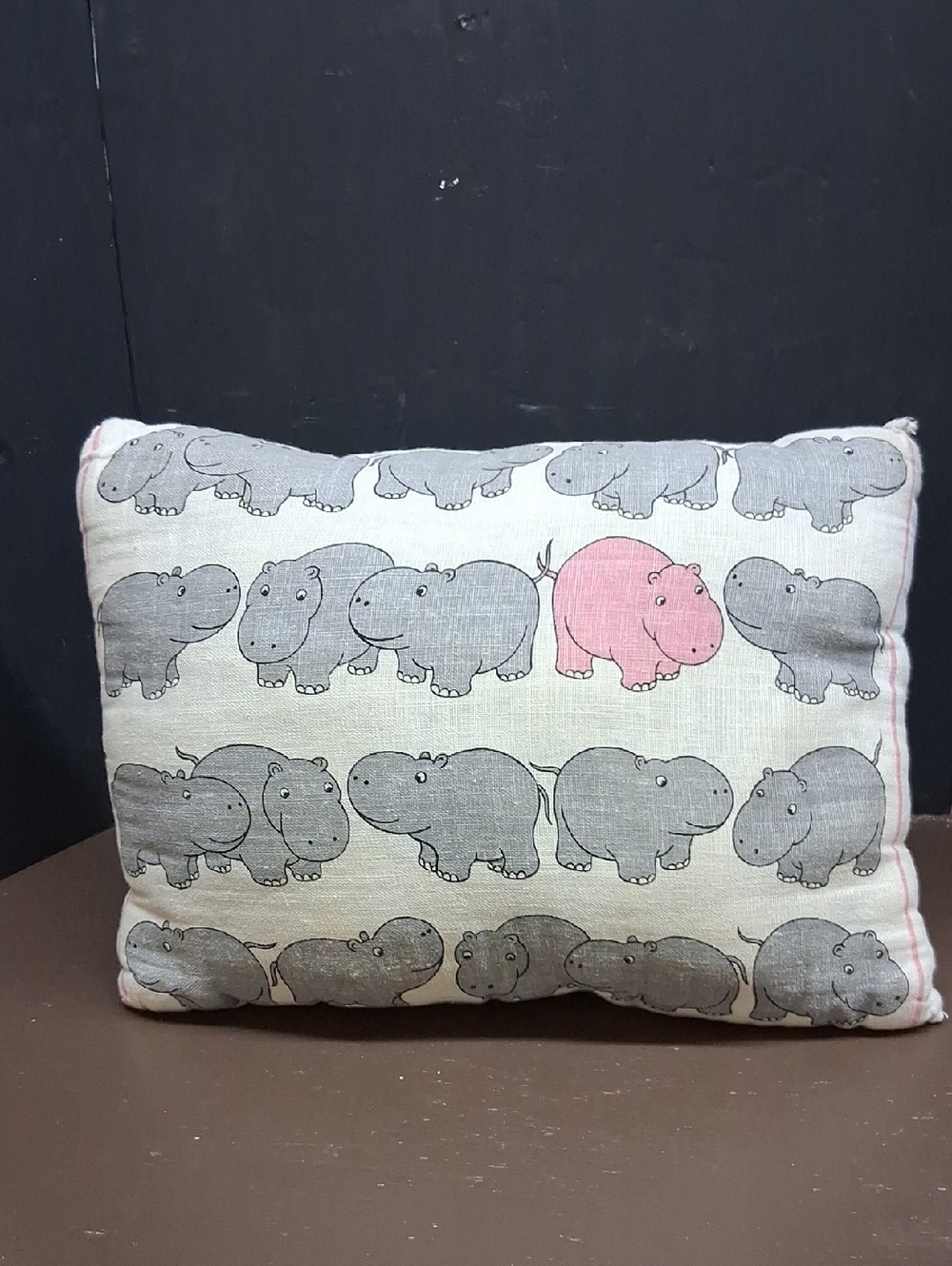 Throw Pillow Featuring Cartoon‎ Hippopotamuses.